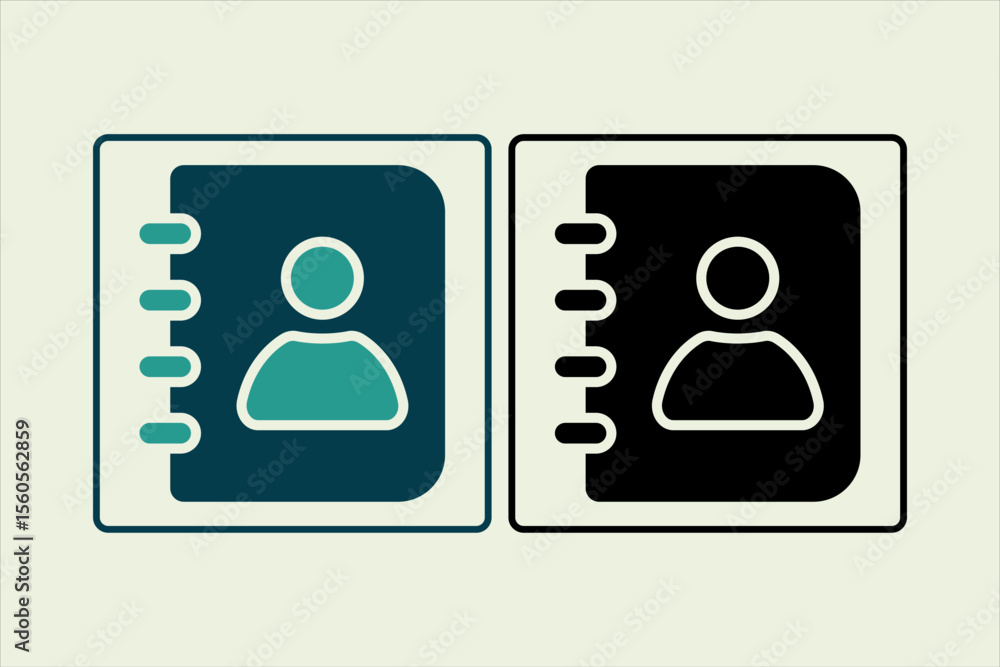 Aufkleber contact book icon. icon related to ui elements. suitable for web site, app, user interfaces,element,