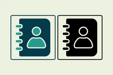 contact book icon. icon related to UI elements. suitable for web site, app, user interfaces,element, printable etc. solid icon style. simple vector design editable