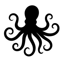 Bold Octopus Silhouette – Minimal Black Vector Sea Creature