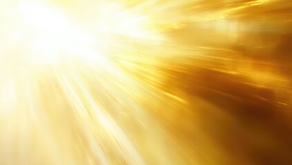 Radiant golden light bursts outward from a central white point, through streaks of gold and white, across a golden sky
