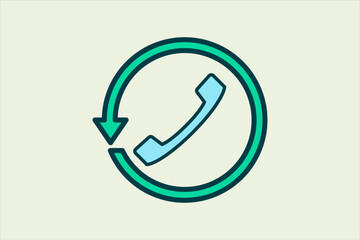 history call icon. icon related to UI elements. suitable for web site, app, user interfaces,element, printable etc. flat line icon style. simple vector design editable
