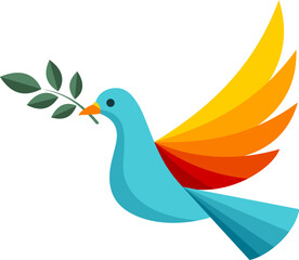 平和の象徴の鳩のアイコン（Peace dove icon）
