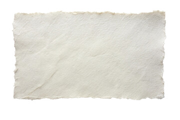 Blank White Paper Sheet with Ragged Edges Isolated on Transparent Background