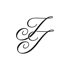 Elegant JJ Monogram Logo in Black Script – Luxury Calligraphy Initial Design on White Background
