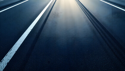 Aerial view tire track mark on asphalt tarmac road race track texture and background, Abstract background black tire track skid on asphalt road, Tire mark skid mark on asphalt road, dramatic. White 
