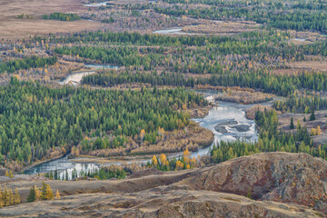 Landscape of the Altai Mountains in Siberia, Altai Republic, Russia