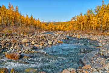 Landscape of the Altai Mountains in Siberia, Altai Republic, Russia