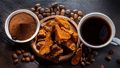chaga mushroom variety with coffee alternative healthy coffee blend
