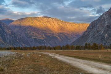 Landscape of the Altai Mountains in Siberia, Altai Republic, Russia