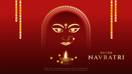 Maa Durga mantra with face in Sanskrit Translation In English Happy Navratri and "Lord Shiva asked for all the blessings"