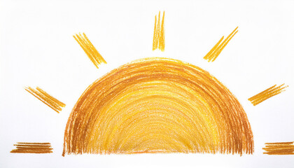 rough pencil doodle of a sun with uneven rays isolated on white background