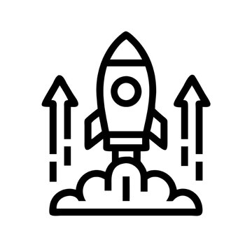 Rocket Launch Icon Startup Growth & Success