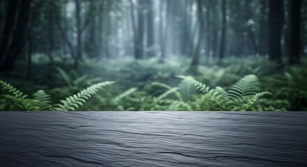 Enchanted Forest Misty Woods and Lush Ferns - Nature Photography
