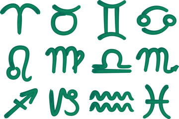dark green color pipe pattern abstract zodiac signs