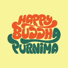bold modern typography design happy buddha purnima