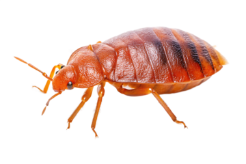 Orange brown insect with stripes isolated on a transparent background