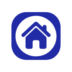 minimalist home button icon for apps and website,  UI/UX design app home button.
