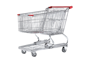 Empty shopping cart on a black background