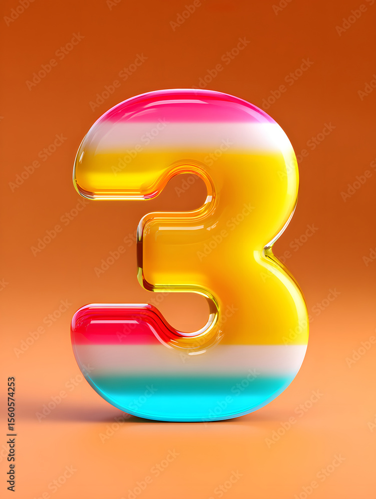 Fototapete 3d rendering digital font big sale event countdown concept element