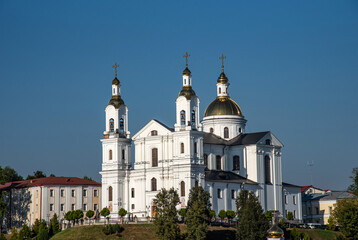 Panoramic summer view of Uspensky Cathedral in Vitebsk, Belarus