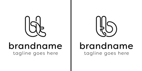 Letters BT and TB Monogram Line Logo, suitable for any business with TB or BT initials