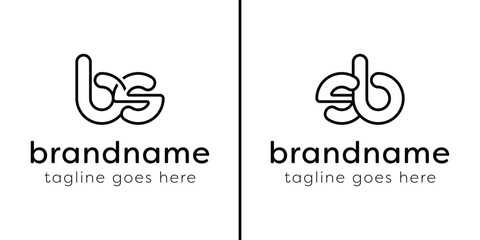 Letters BS and SB Monogram Line Logo, suitable for any business with SB or BS initials