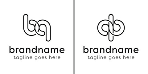 Letters BQ and QB Monogram Line Logo, suitable for any business with QB or BQ initials