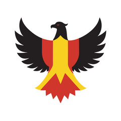 Spanish Eagle With Spain Flag Vector Art