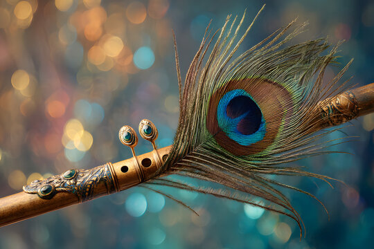 krishna Flute and peacock feather. Krishnastami Special. krishan janamashtami, krishna jayanti. Venna Donga - Image