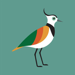 Lapwing Bird With Ireland Flag Silhouette