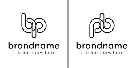 Letters BP and PB Monogram Line Logo, suitable for any business with PB or BP initials