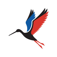 Dutch Godwit With National Flag Vector