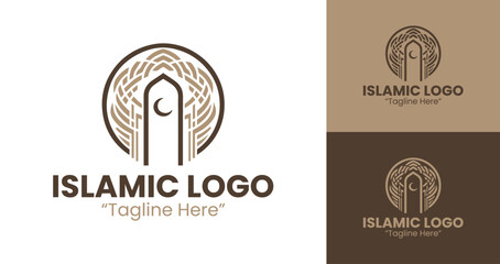 Professional and Stylish Warm Brown Islamic Logo Designs for Corporate Branding
