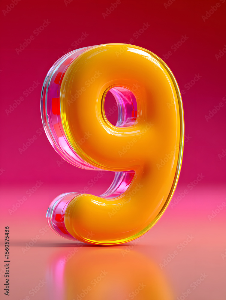 Fototapete 3d rendering digital font big sale event countdown concept element