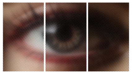 Elite Transparent Background with an Eye, Three Tiles, Paints, Unique Glass Texture, Exclusive, Drawing
