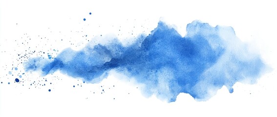 Abstract watercolor wash of vibrant blue