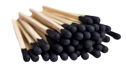 Burnt Matches Close Up Dark Background