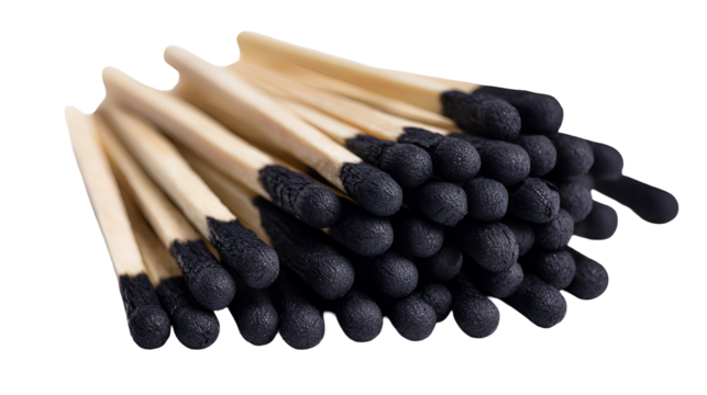 Burnt Matches Close Up Dark Background