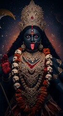 Shakti in Her Fierce Avatar – Kali Devi Artwork