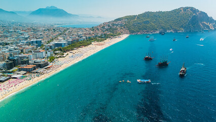 Alanya coast and boats photo shoot with drone