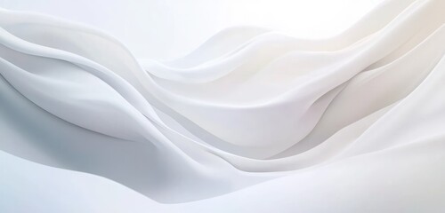Obraz premium Smooth, flowing white fabric drapes elegantly