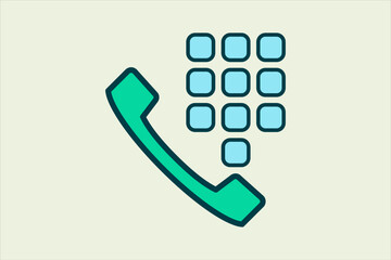 call number icon. icon related to UI elements. suitable for web site, app, user interfaces,element, printable etc. flat line icon style. simple vector design editable