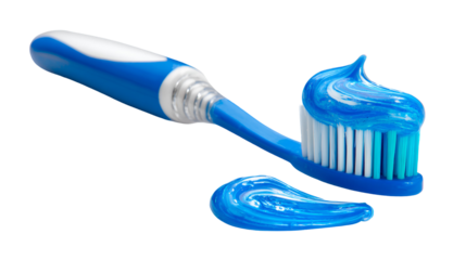 Blue Toothbrush with Toothpaste Oral Hygiene Clean Teeth