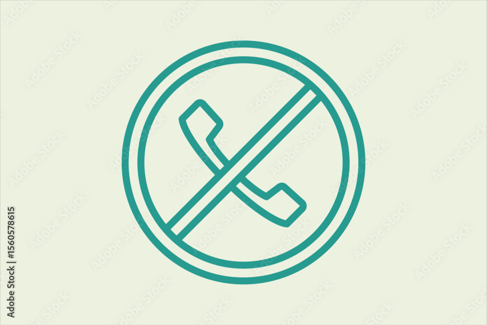 Poster no call icon. icon related to ui elements. suitable for web site, app, user interfaces,element, prin