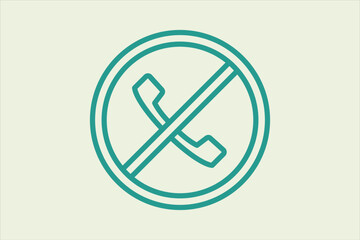 no call icon. icon related to UI elements. suitable for web site, app, user interfaces,element, printable etc. line icon style. simple vector design editable