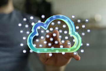 Image depicting secure cloud storage, data access, and network connectivity.
