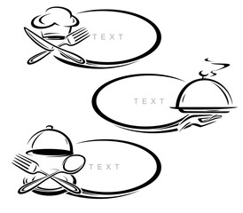 Restaurant frame set. Collection icons restaurant. Vector
