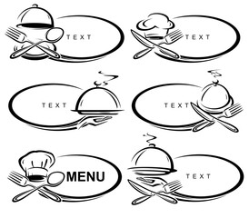 Restaurant frame set. Collection icons restaurant. Vector