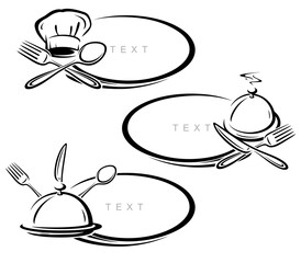 Restaurant frame set. Collection icons restaurant. Vector