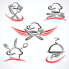 Restaurant label and icon set. Collection icon restaurant. Vector